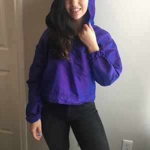 Vintage Reflective Crop Rain Jacket